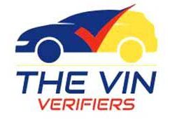 Vin Verifier logo A blue car with a red check mark on it's hood.